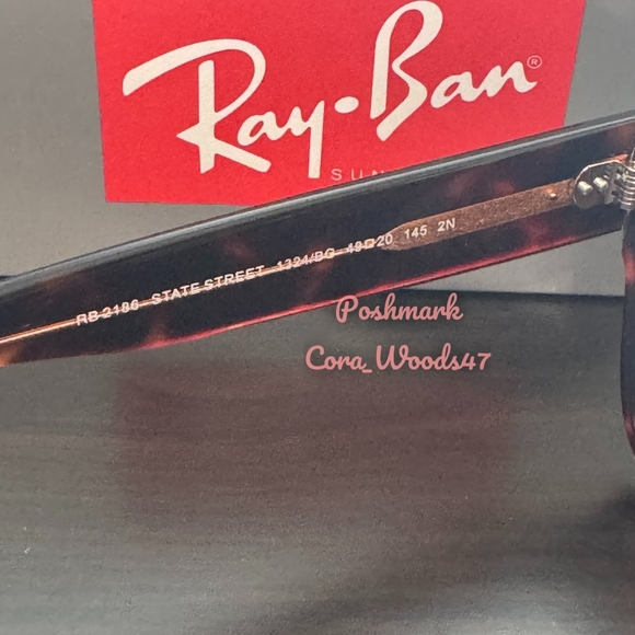 Ray Ban State Street Gradient Brown Lens RB2186 Tortoise Frame Unisex New - Picture 13 of 17